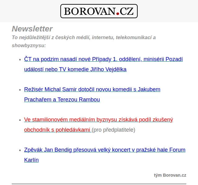 Aleš Borovan: Podzimní taháky ČT a nová komedie – červen 2026 | Nuslet.cz