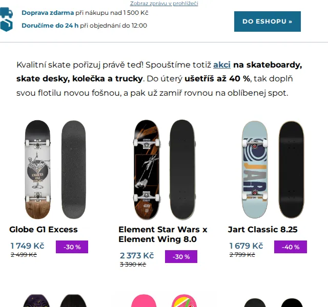 SNOWBOARD ZEZULA: Skateboardy až -40 % – červen 2026 | Nuslet.cz