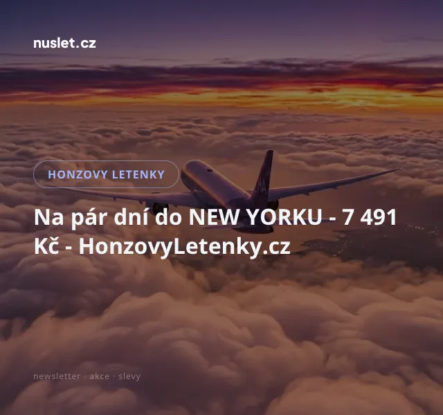 Honzovy letenky: Let do New Yorku 7 491 Kč