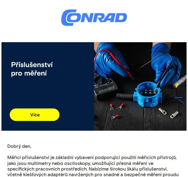 Conrad Electronic: Měřicí příslušenství -7 % až 15 % – červenec 2026 | Nuslet.cz