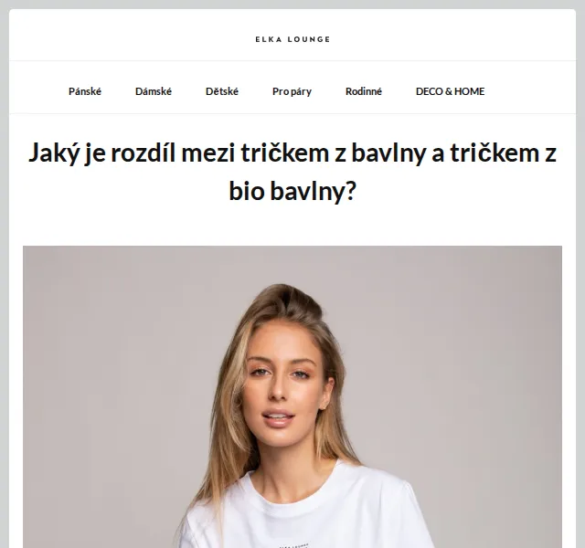 ELKA LOUNGE: Rozdíl bavlna vs. bio bavlna – červen 2026 | Nuslet.cz