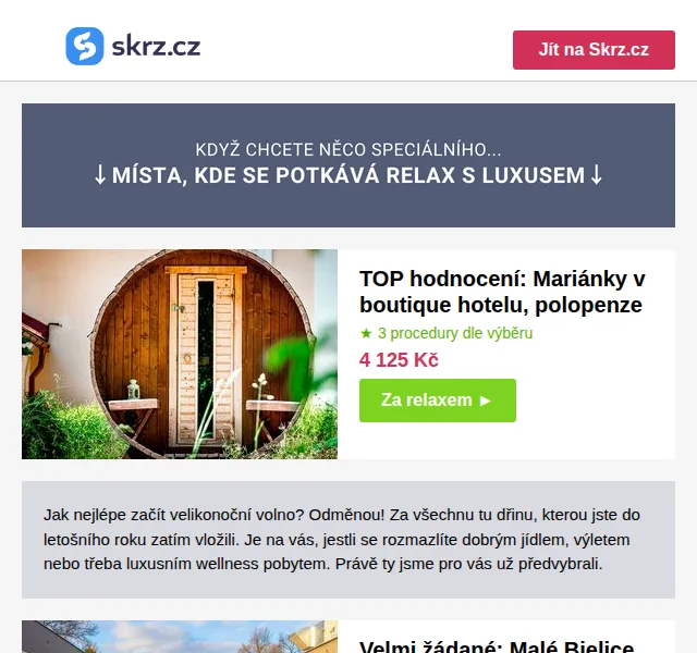 Skrz: Wellness pobyty s relaxem – červen 2026 | Nuslet.cz
