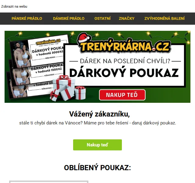 Lukáš z Trenýrkárna.cz: dárkové poukazy až 2 000 Kč – červen 2026 | Nuslet.cz