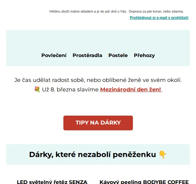 Výprodej povlečení: dárky od 64 Kč k MDŽ – březen 2026 | Nuslet.cz