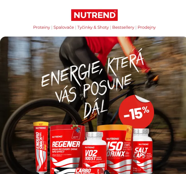 Nutrend: 15 % sleva pro členy klubu – červen 2026 | Nuslet.cz