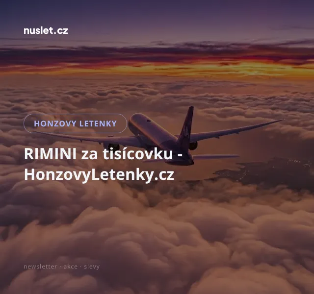 Honzovy letenky: Rimini za 1000 Kč – červenec 2026 | Nuslet.cz