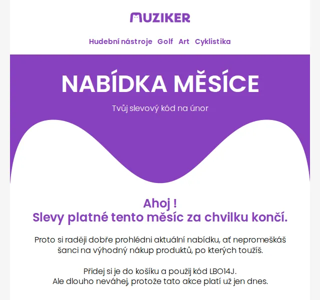 Muziker: slevový kód LBO14J – červenec 2026 | Nuslet.cz