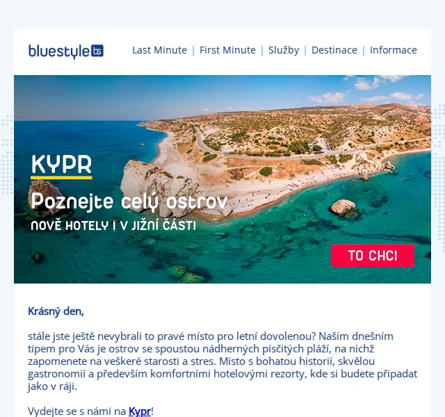 ✈ CK Blue Style ☀️: Kypr od 13 190 Kč – červenec 2026 | Nuslet.cz
