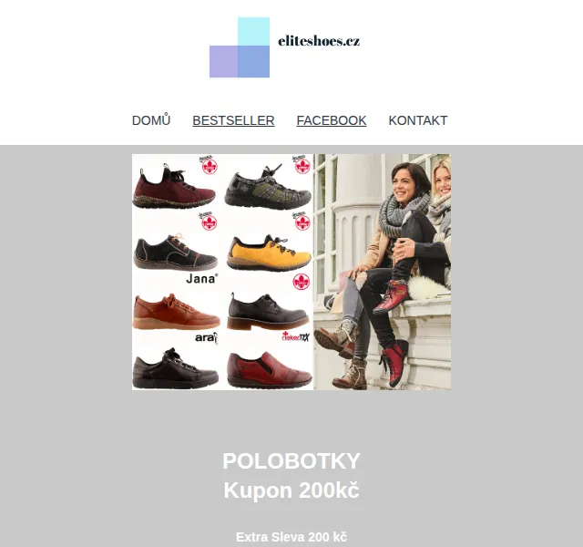 Eliteshoes: Sleva 200 Kč na obuv Rieker, Tamaris – červen 2026 | Nuslet.cz