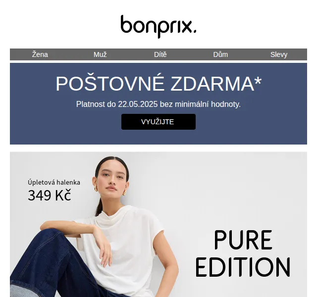 bonprix: Poštovné zdarma bez minimální hodnoty – červenec 2026 | Nuslet.cz