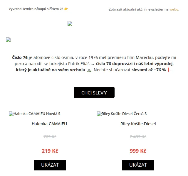 UrbanStore.cz: Výprodej se slevami až 76 % – červen 2026 | Nuslet.cz