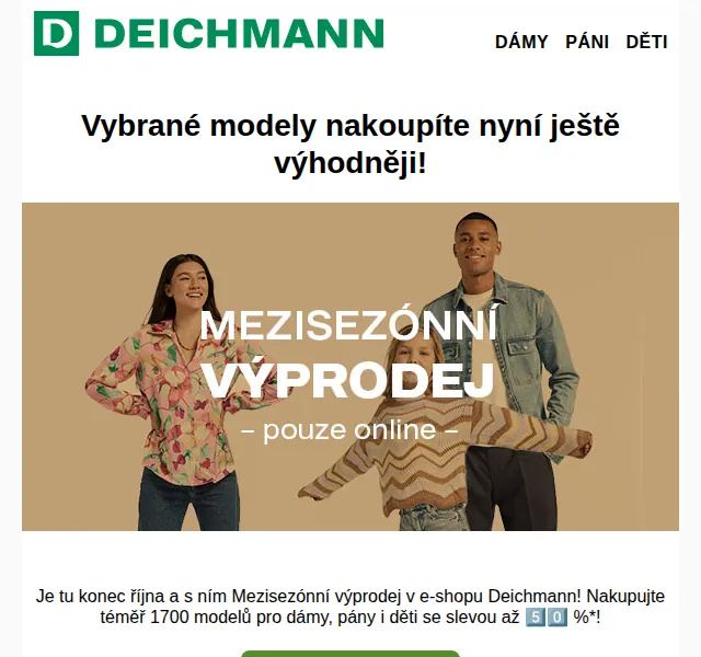 DEICHMANN: Mezisezónní výprodej se slevou až 50 % – červenec 2026 | Nuslet.cz