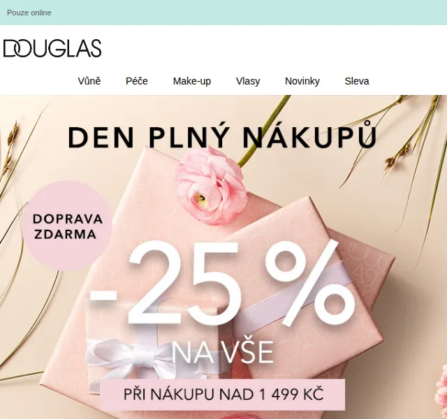 Douglas CZ: sleva 25 % na vše – červen 2026 | Nuslet.cz