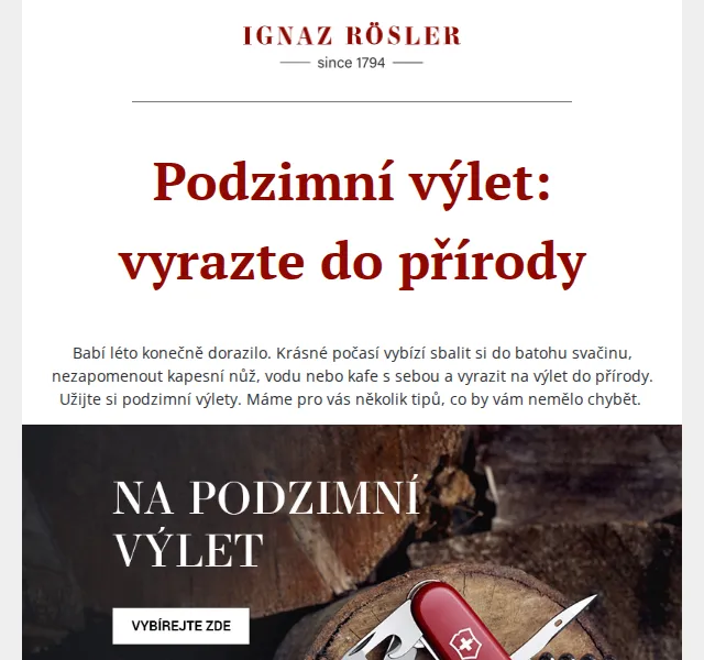 Ignazrosler.cz: Podzimní výbava na výlet – červen 2026 | Nuslet.cz