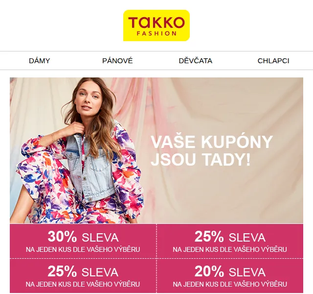 Takko Fashion: sleva až 30 % na jarní kolekci – červen 2026 | Nuslet.cz