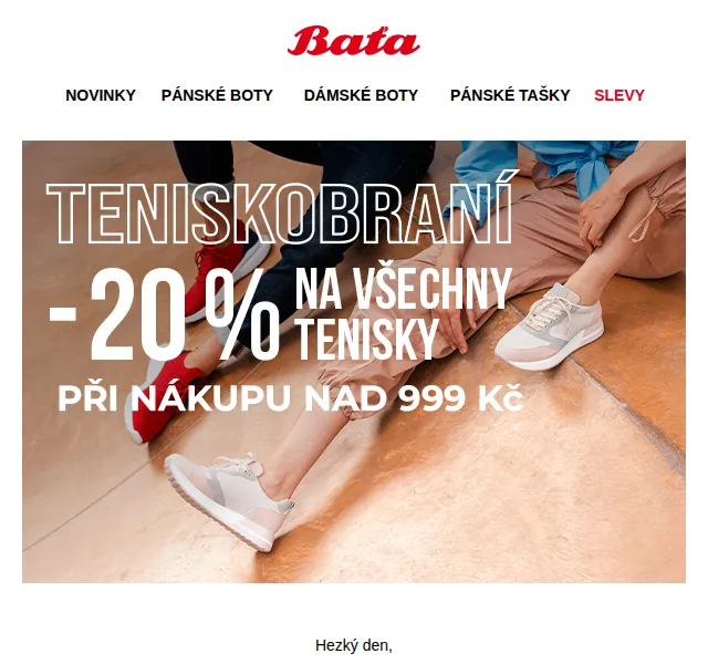 Baťa: 20% sleva na tenisky – červenec 2026 | Nuslet.cz