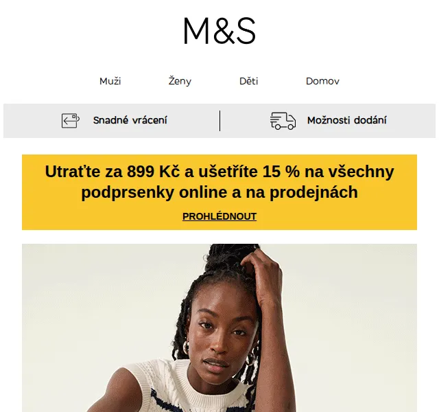 Marks and Spencer: Utratte 899 Kč, ušetřete 15 % na podprsenky – červen 2026 | Nuslet.cz