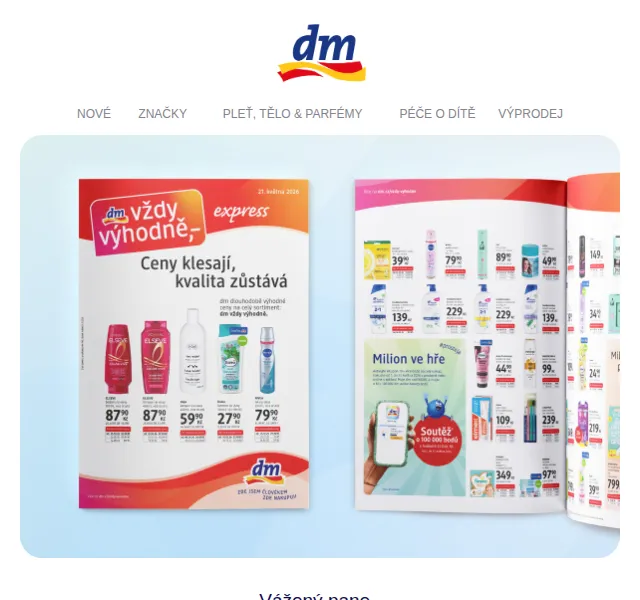 dm Drogerie: až 50× body na Garnier, Schwarzkopf – květen 2026