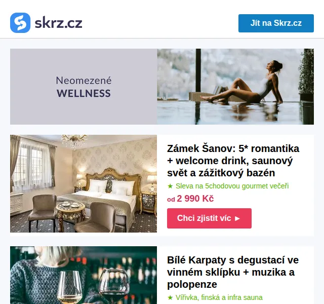 Vánoce na Skrz: wellness pobyty od 1 490 Kč – červenec 2026 | Nuslet.cz