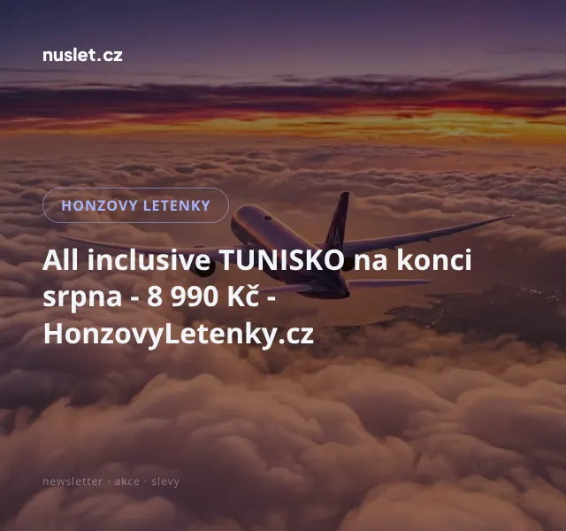 Honzovy letenky: All inclusive Tunisko srpen 2026 | Nuslet.cz