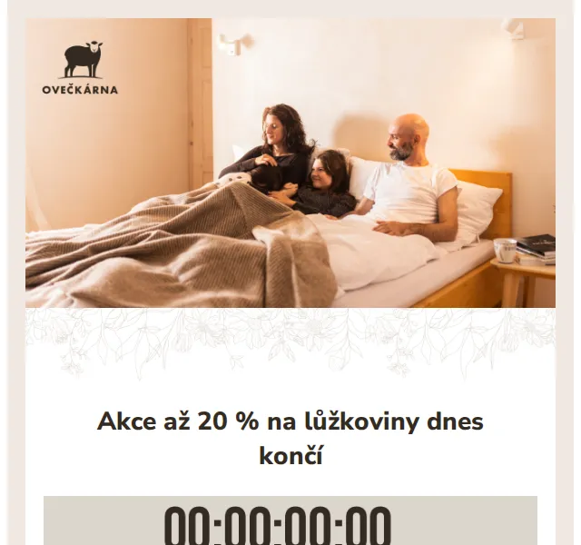 Ovečkárna: Sleva až 20 % na lůžkoviny – červen 2026 | Nuslet.cz
