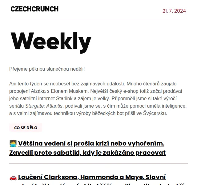 CzechCrunch: Přehled událostí týdne – červenec 2024 | Nuslet.cz