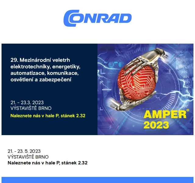 Conrad Electronic: Nabídka z veletrhu AMPER – červen 2026 | Nuslet.cz