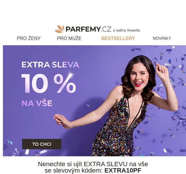 Parfemy.cz: extra sleva 10 % na vše - červenec 2026 | Nuslet.cz