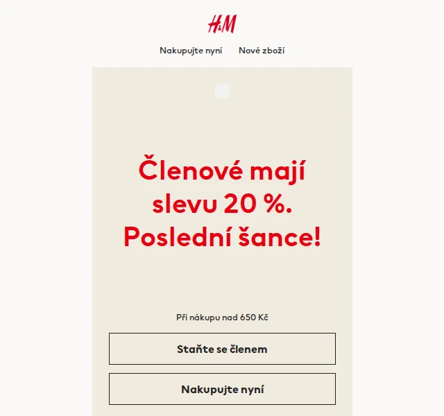 H&M Fashion: Sleva 20 % pro členy a doprava zdarma – červen 2022 | Nuslet.cz