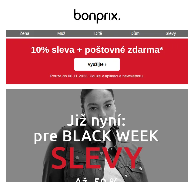 bonprix: Až -50 % v Pre BLACK WEEK slevách – červenec 2026 | Nuslet.cz