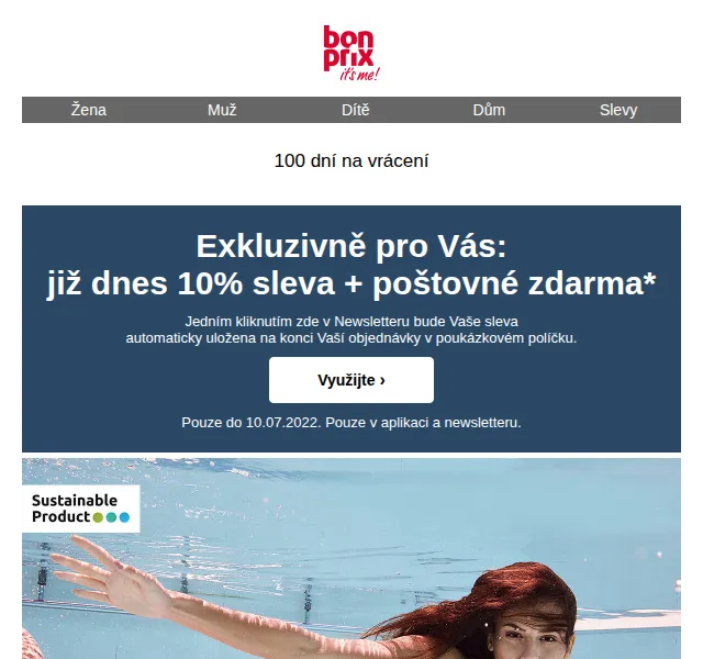 Bonprix: -10 % + poštovné zdarma – červenec 2026 | Nuslet.cz