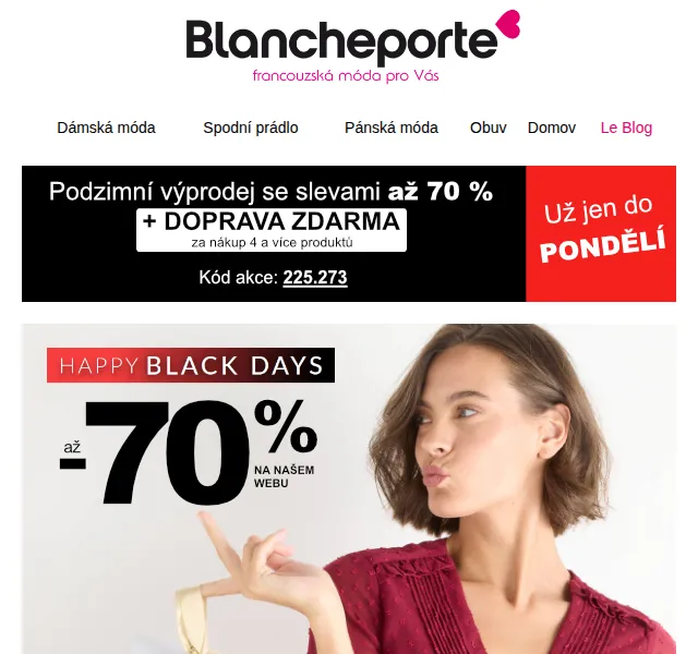 Blancheporte: Sváteční móda až -70 % – duben 2026