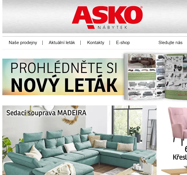 Asko Nábytek: Nábytek pro útulný domov – červen 2026 | Nuslet.cz