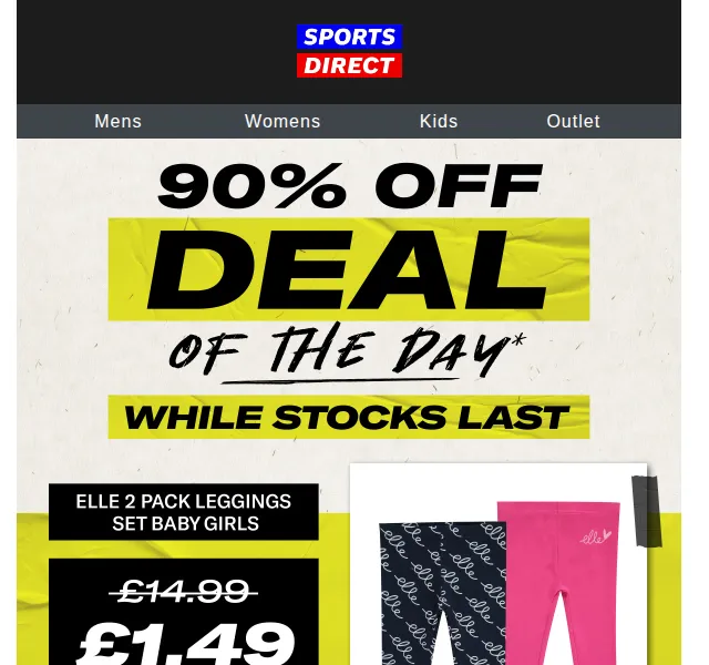 Sportsdirect.com: 2x Baby Leggings za £1.49 – červen 2026 | Nuslet.cz
