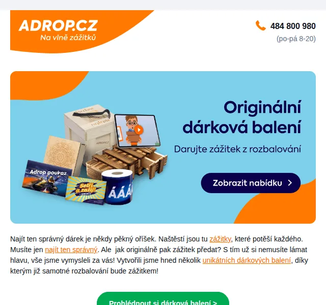 Adrop: Dárková balení k zážitkům – červenec 2026 | Nuslet.cz