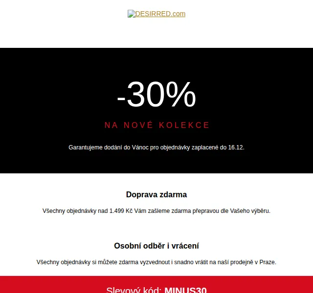 DESIRRED: -30 % na nové kolekce – prosinec 2021 | Nuslet.cz