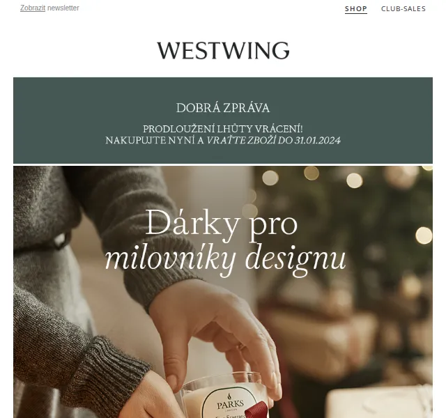 Westwing: Dárky pro milovníky designu – červenec 2026 | Nuslet.cz