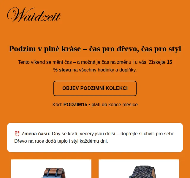 Waidzeit: 15% sleva na hodinky – podzim 2026 | Nuslet.cz