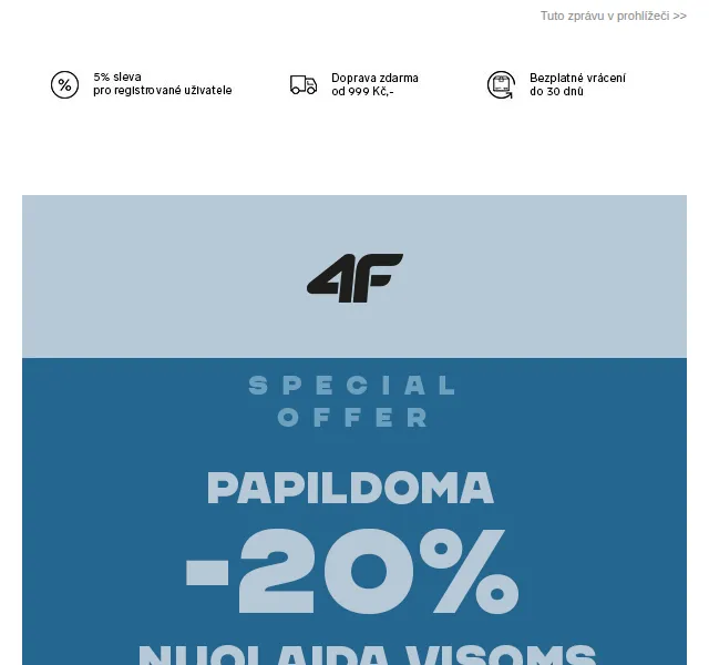 4Fstore: Sleva 20 % na lyžařské bundy – leden 2026 | Nuslet.cz