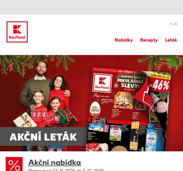 Kaufland: Kinder Surprise, pomeranče, máslo v akci – červen 2026 | Nuslet.cz