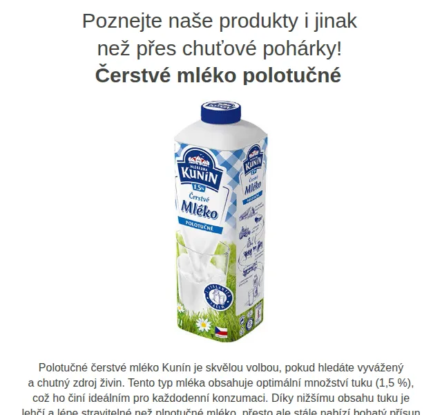 Váš HRUŠKA tým: Polotučné mléko Kunín – červen 2026 | Nuslet.cz