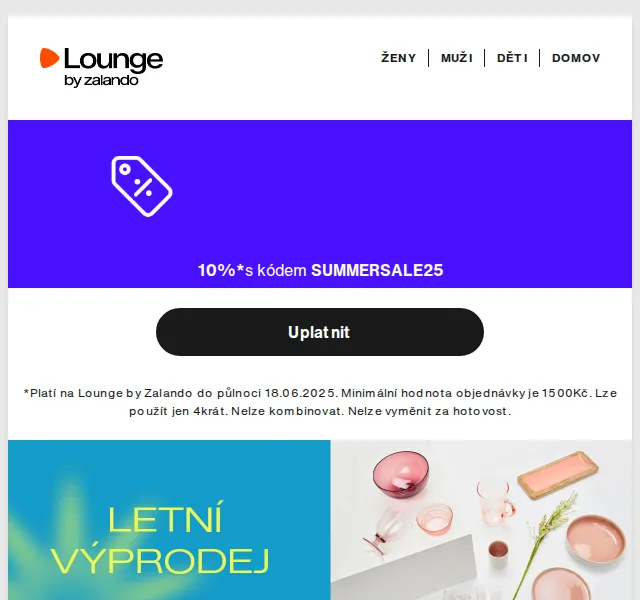 Lounge by Zalando: Nike, Marks & Spencer, Geox – sleva až 80 % – červen 2026