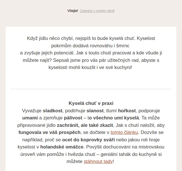 Jídlo a radost: Kyselá chuť v kuchyni – červenec 2026 | Nuslet.cz