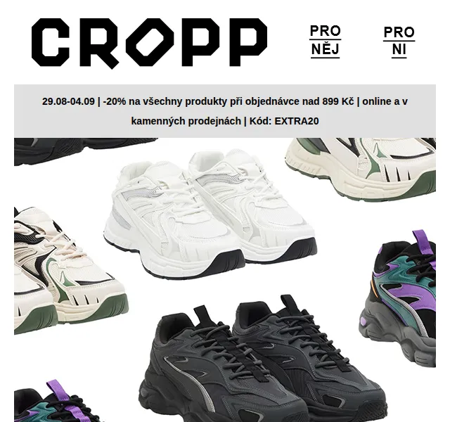 Cropp: sleva 20 % na všechny produkty – červen 2026 | Nuslet.cz