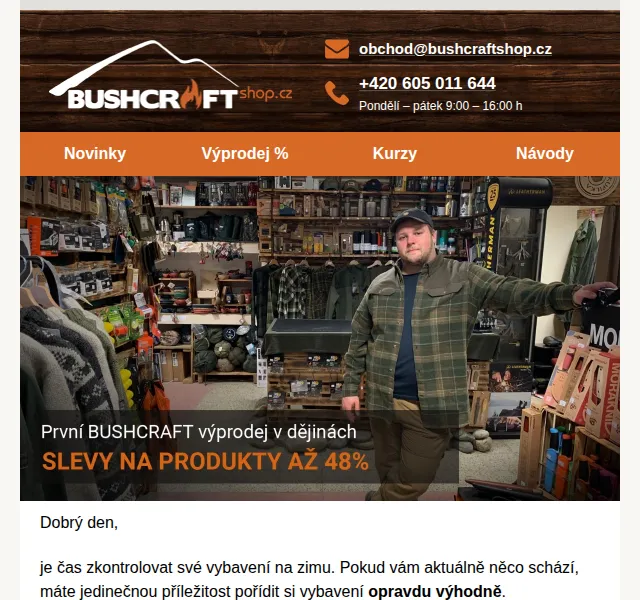 Bushcraftshop: Historicky první výprodej až 48 % – červenec 2026 | Nuslet.cz