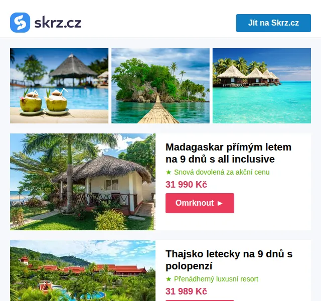 Vánoce na Skrz: exotická dovolená od 13 290 Kč – červen 2026 | Nuslet.cz