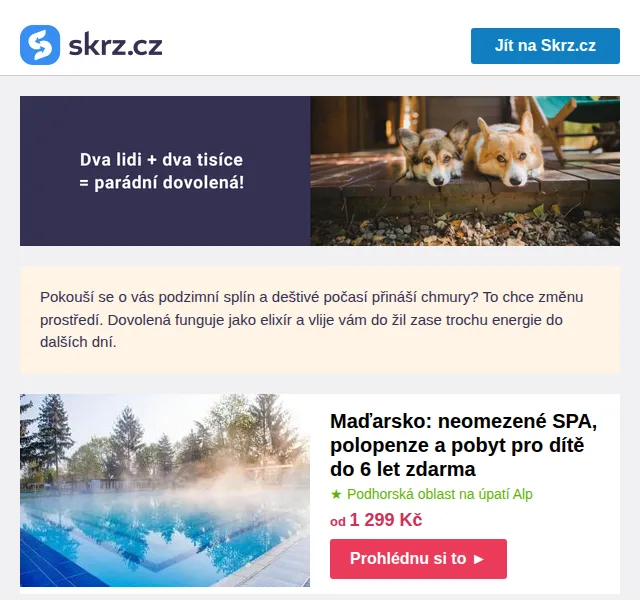 Skrz: Pobyty do 2 000 Kč – wellness, SPA a hotely – červen 2026 | Nuslet.cz