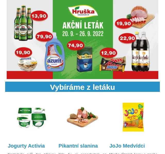 Váš HRUŠKA tým: Jogurty Activia už od 42,90 Kč – září 2022 | Nuslet.cz