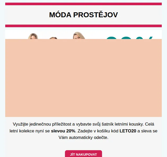 Móda Prostějov: letní kolekce se slevou 20 % – červenec 2026 | Nuslet.cz