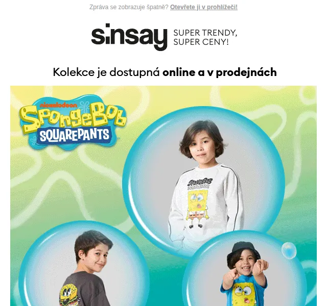 Sinsay: SpongeBob & LEGO NINJAGO kolekce – duben 2026